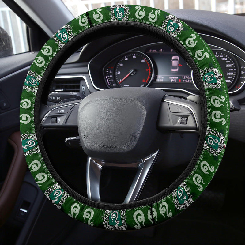 Slytherin Art Harry Potter Christmas Premium Custom Car Steering Wheel Cover Nearkii