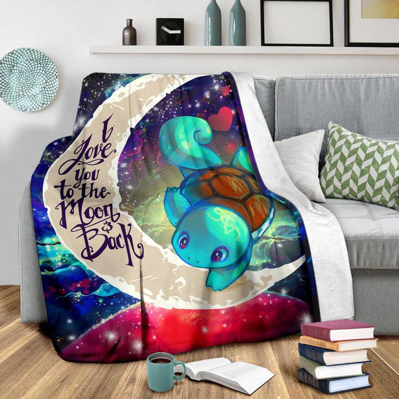 Squirtle Pokemon Love You To The Moon Galaxy Blanket Nearkii