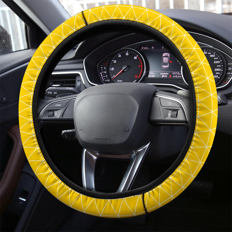 Yellow Triangle Caro Premium Car Steering Wheel Cover Nearkii