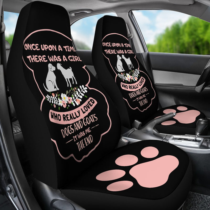 Best Once Upon A Time There Was A Girl Who Love Dogs And Goats Premium Custom Car Seat Covers Decor Protector Nearkii
