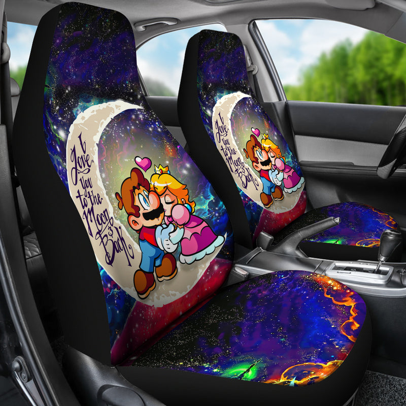 Mario Couple Love You To The Moon Galaxy Car Seat Covers