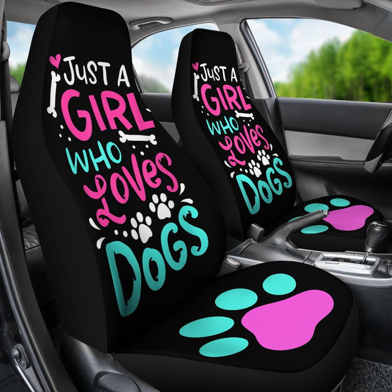 Best Just A Girl Who Loves Dog Premium Custom Car Seat Covers Decor Protector Nearkii