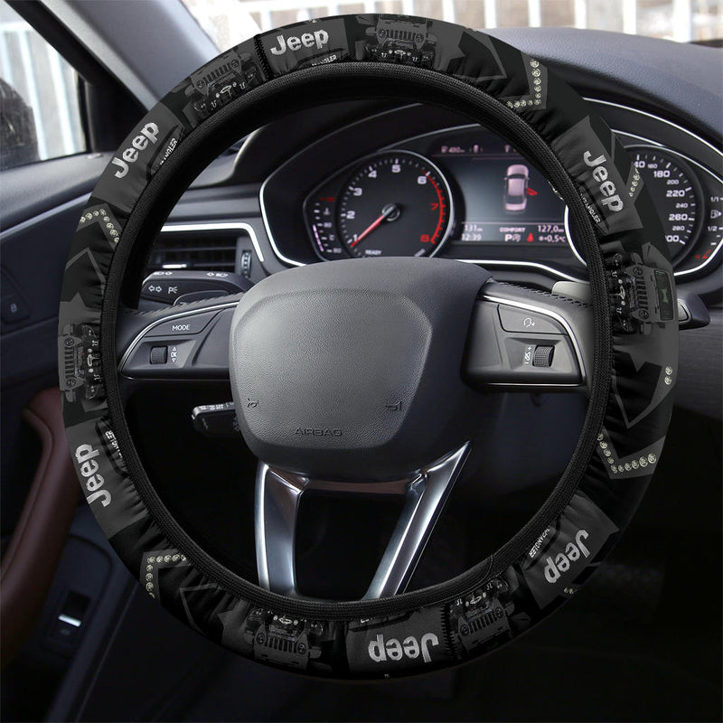 Grey Jeep Car Steering Wheel Cover Nearkii