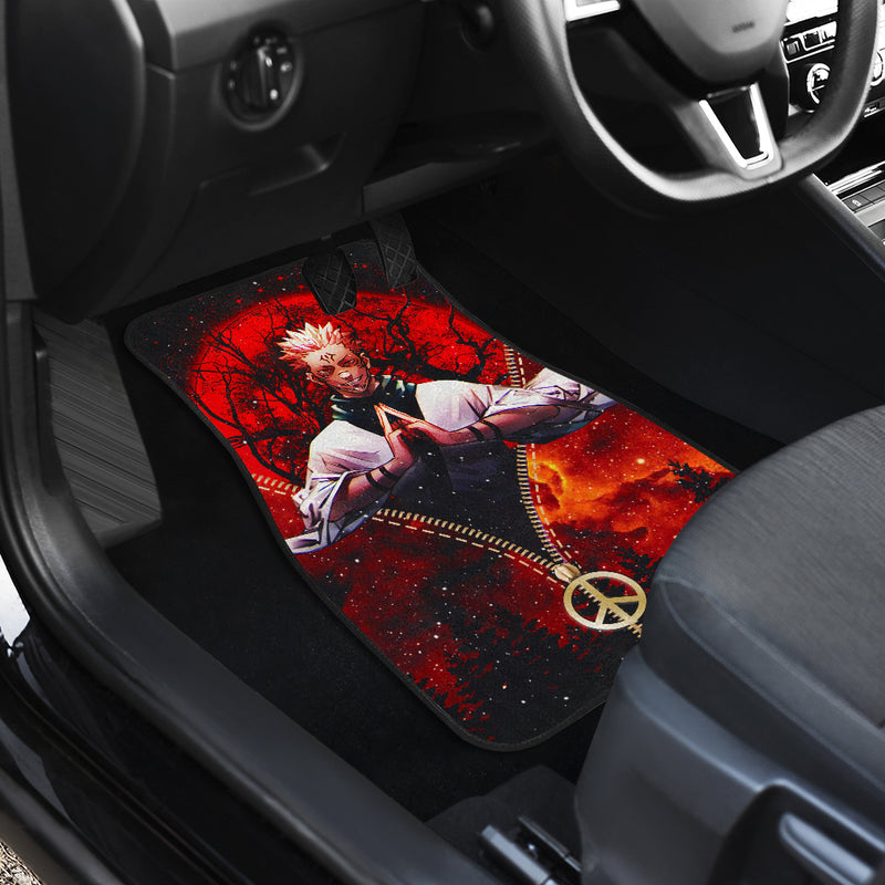 Sukuna Jujutsu Kaisen Darkness Hippie Galaxy Zipper Car Floor Mats Car Accessories Nearkii