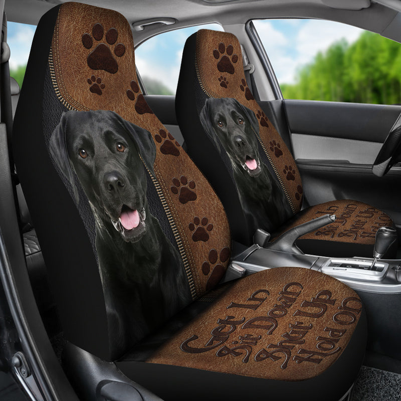 Get In Sit Down Shut Up Hold On Labrador Retriever Dog Premium Custom Car Seat Covers Decor Protectors Nearkii