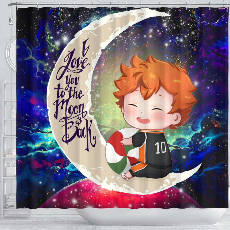 Cute Hinata Haikyuu Love You To The Moon Galaxy Shower Curtain Nearkii