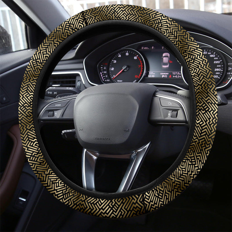 Luxury Gold Black Premium Car Steering Wheel Cover Nearkii