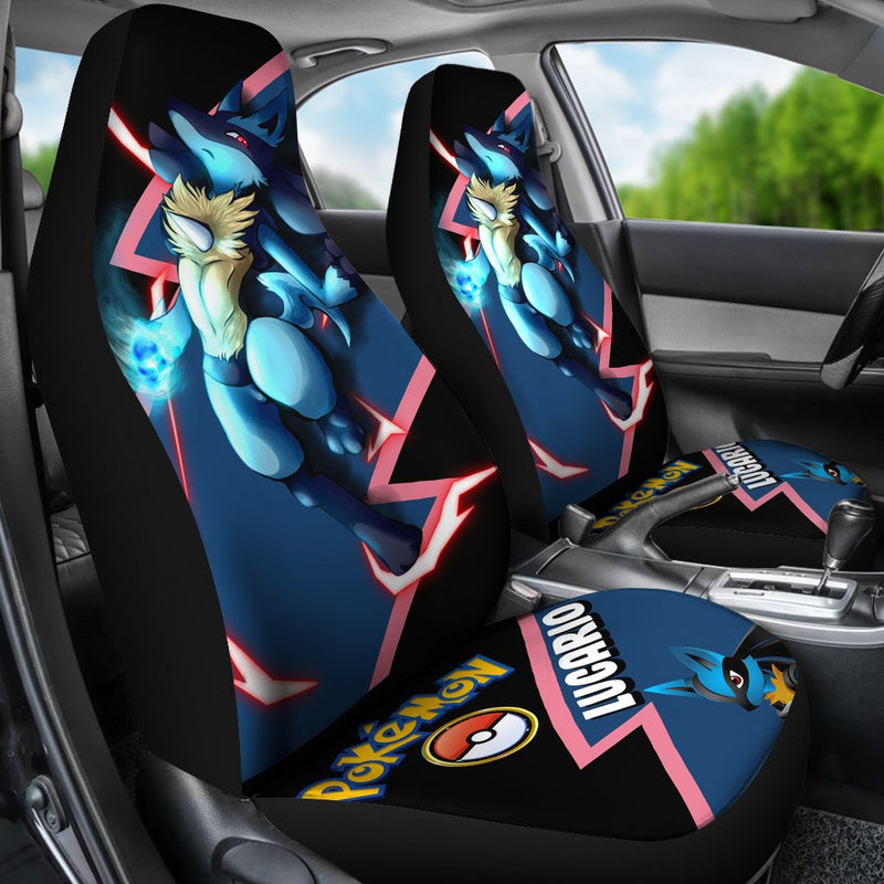 Lucario Car Seat Covers Custom Anime Pokemon Car Accessories Nearkii