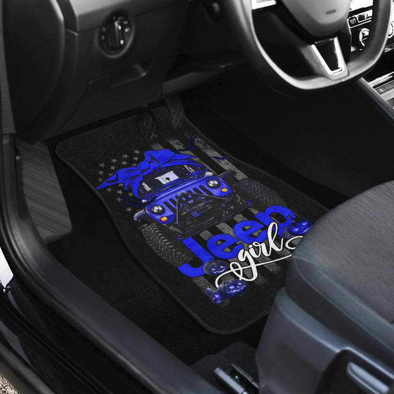 Halloween American Flag Dark Blue Jeep Girl Car Floor Mats Car Accessories Nearkii