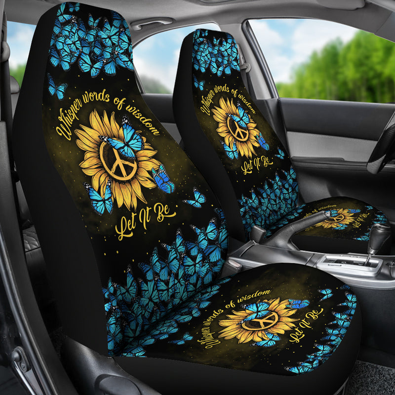 Let It Be Hippie Butterfly Blue Premium Custom Car Seat Covers Decor Protectors Nearkii