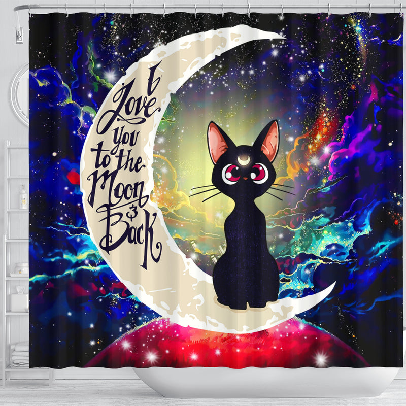 Sailor Moon Cat Love You To The Moon Galaxy Shower Curtain Nearkii
