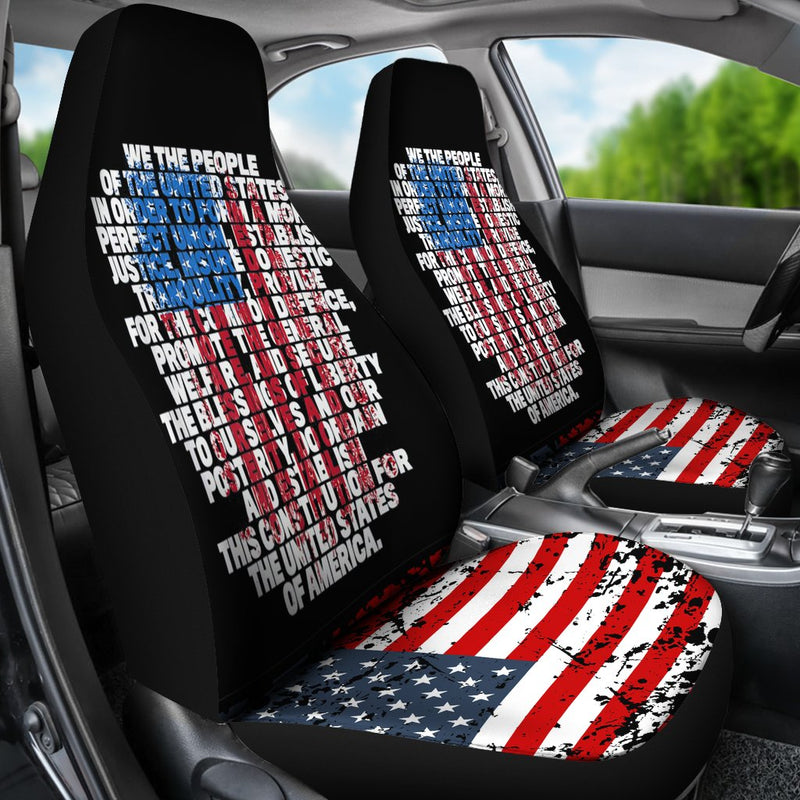 Best Us Constitution We The People With Vintage Flag Premium Custom Car Seat Covers Decor Protector Nearkii