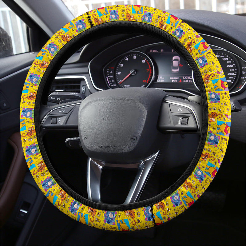 Winnie The Pooh Print Christmas Premium Custom Car Steering Wheel Cover Nearkii