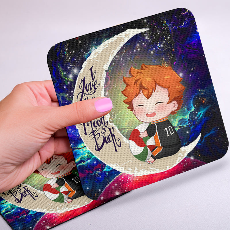 Cute Hinata Haikyuu Love You To The Moon Galaxy Square Coasters