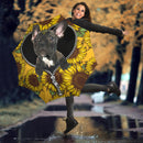 Black French Bulldog Sunflower Zipper Umbrella Nearkii