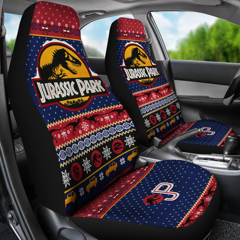 Jurassic Park Christmas Premium Custom Car Seat Covers Decor Protectors Nearkii