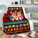 Red Baby Shark Christmas Blanket Amazing Gift Idea Nearkii