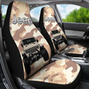 Cream White Jeep Camouflage Premium Custom Car Seat Covers Decor Protectors Nearkii