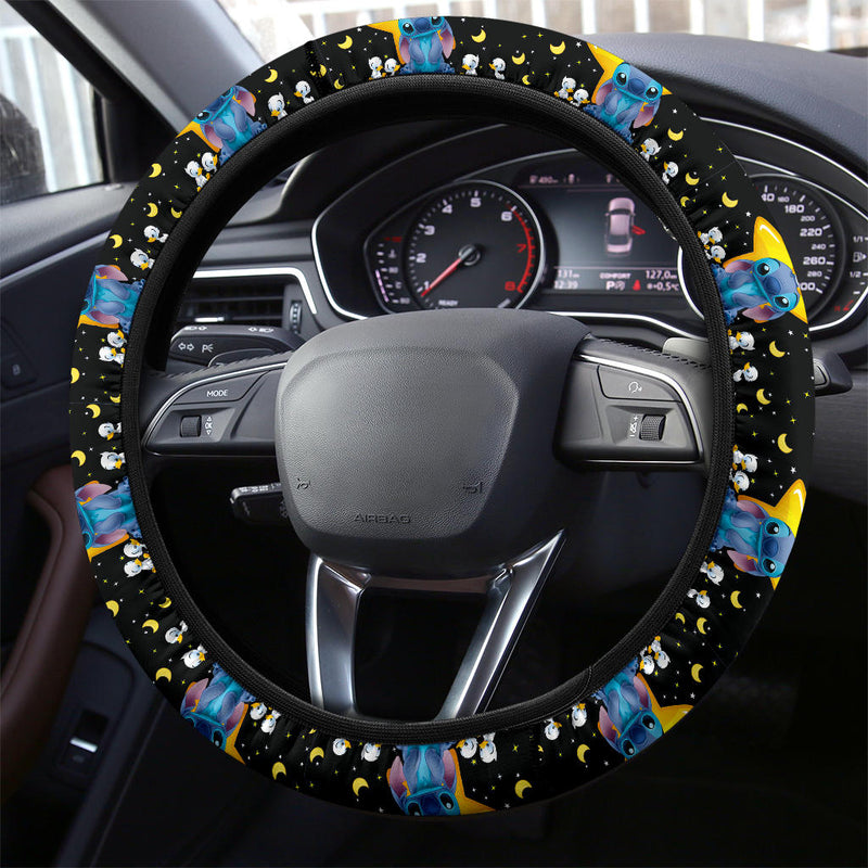 Stitch Love Moon And Back Premium Car Steering Wheel Cover Nearkii