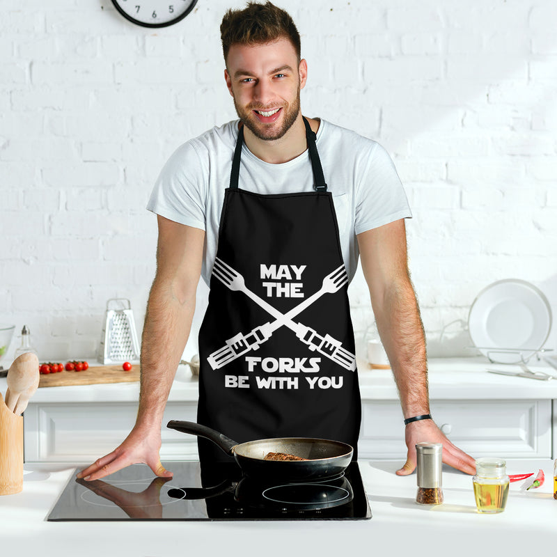 May The Forks Be With You Custom Apron Gift for Cooking Guys