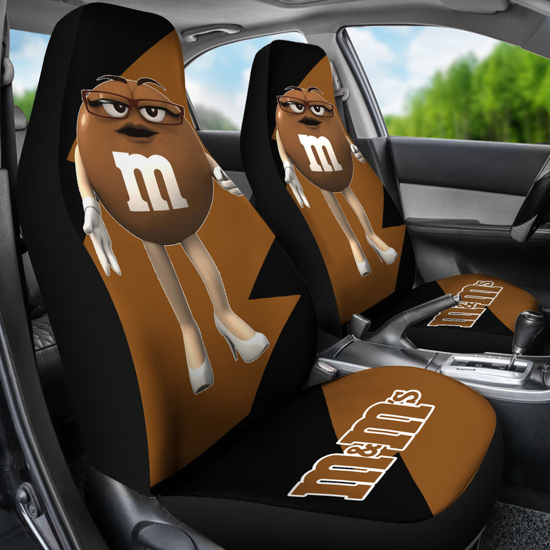 M&M's Candy Ice Cream Cones Chocolate Brown Art Car Seat Covers Custom Car Accessories
