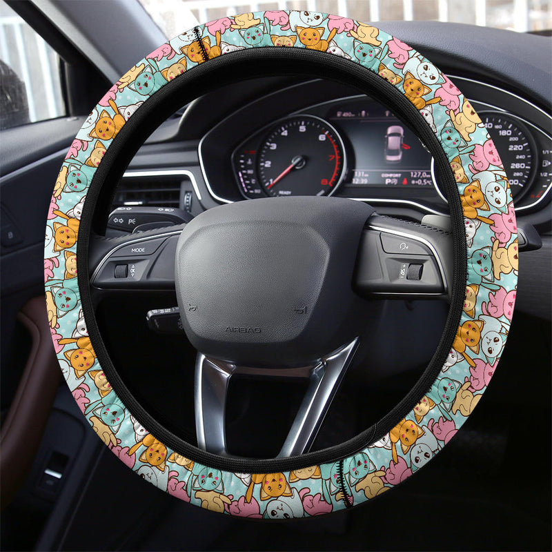 Kaiwai Cat Cute Premium Car Steering Wheel Cover Nearkii