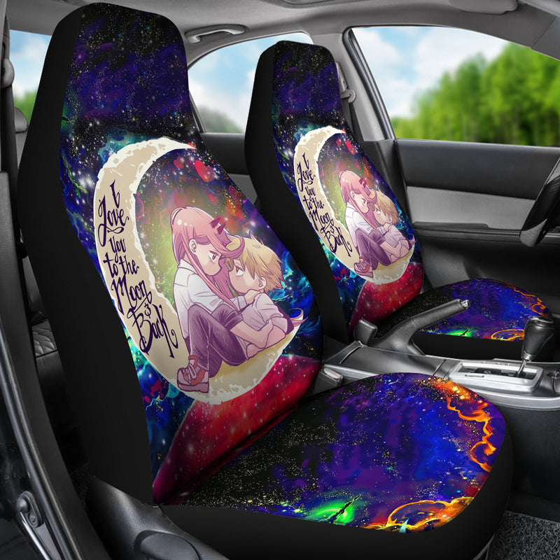 Chainsaw Man Denji X Power Love You To The Moon Galaxy Premium Custom Car Seat Covers Decor Protectors Nearkii