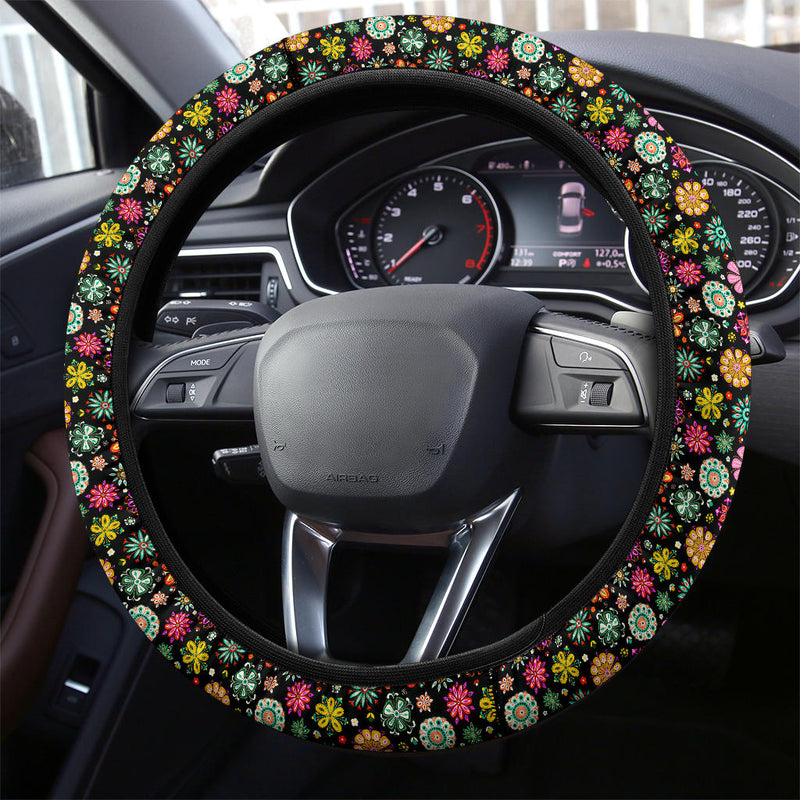 Flower Abstract Color Premium Car Steering Wheel Cover Nearkii