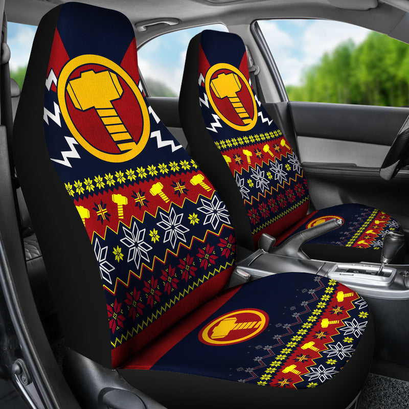 Thor Mjolnir Hammer Christmas Premium Custom Car Seat Covers Decor Protectors Nearkii