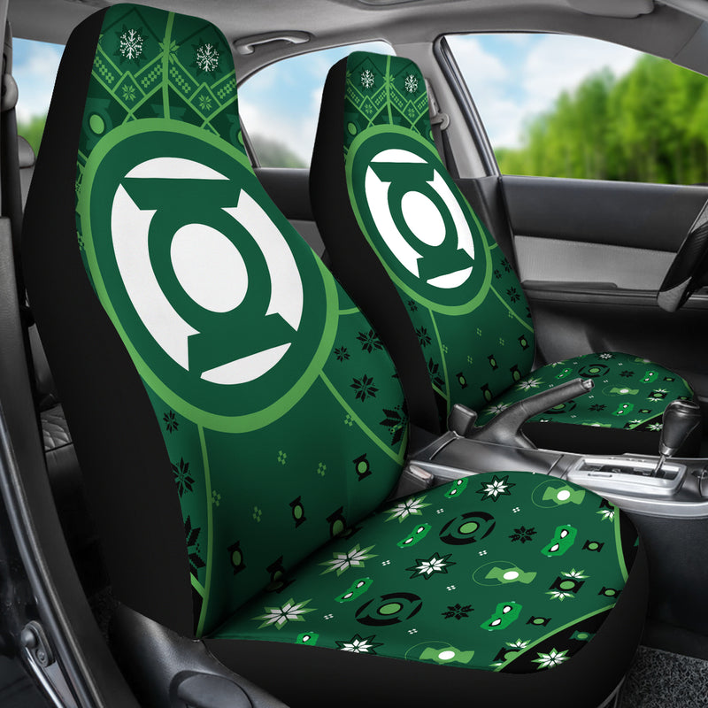 Green Lattern Christmas Premium Custom Car Seat Covers Decor Protectors Nearkii