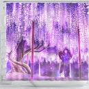 Anime Girl Under Blossom Tree Shower Curtain Nearkii