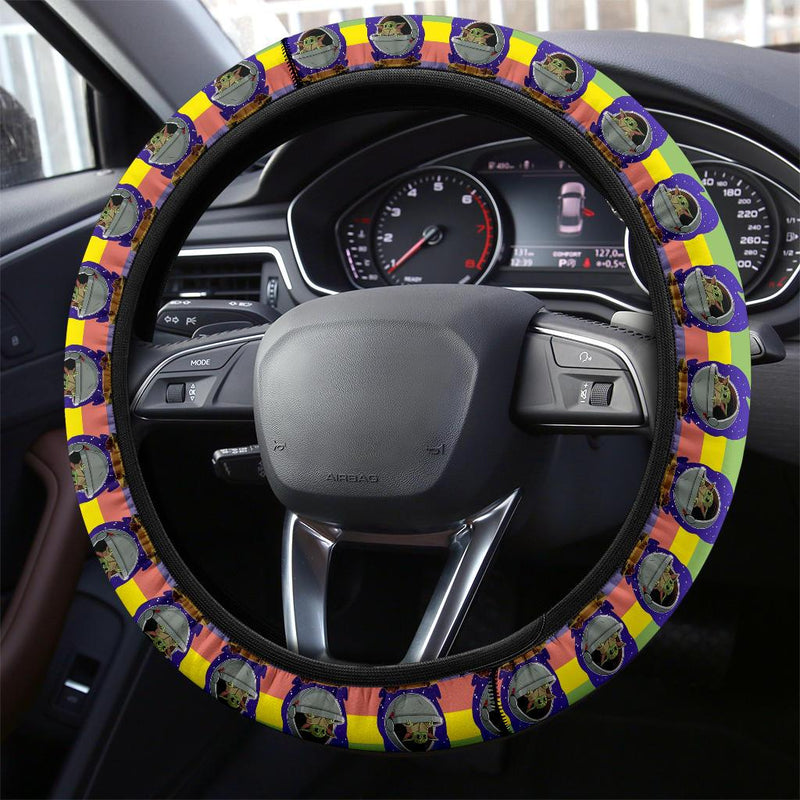 Baby Yoda Rainbow Car Steering Wheel Cover Nearkii