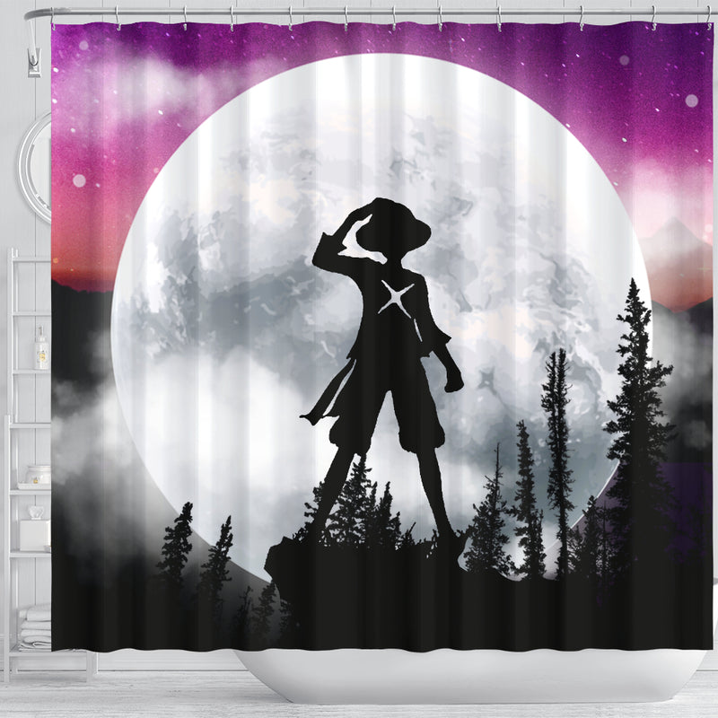One Piece Moon Night Shower Curtain Nearkii