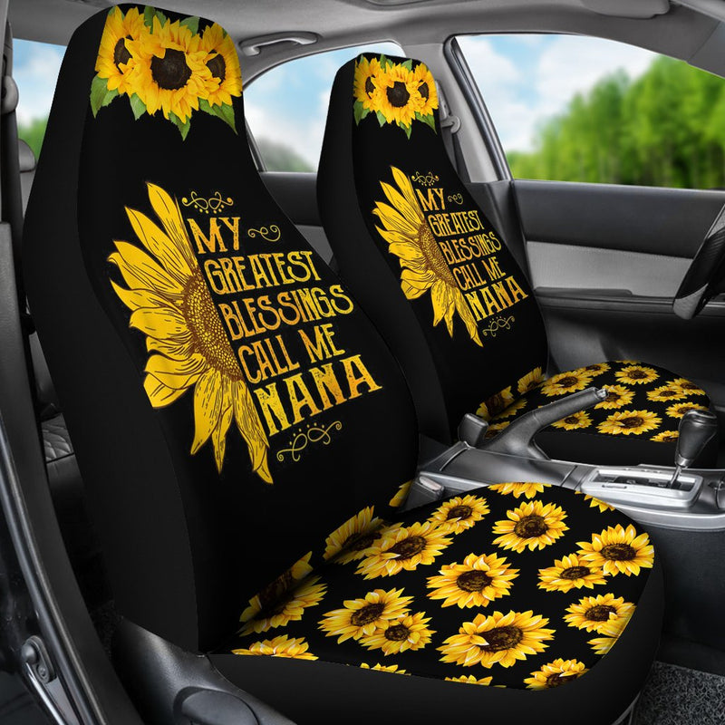 Best My Greatest Blessings Call Me Nana Sunflower Premium Custom Car Seat Covers Decor Protector Nearkii