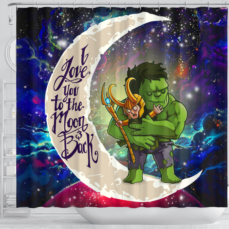 Hulk And Loki Love You To The Moon Galaxy Shower Curtain Nearkii