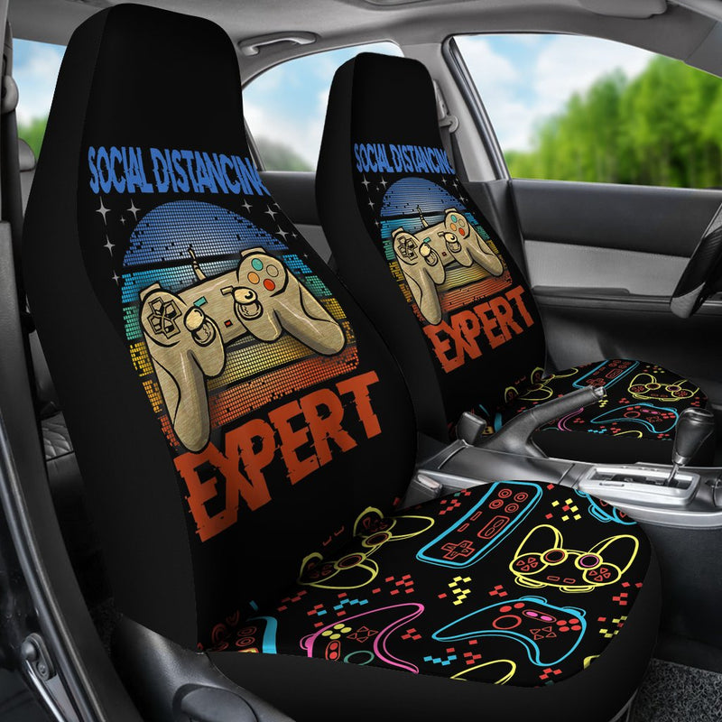 Best Social Distancing Expert Gaming Video Gamer Premium Custom Car Seat Covers Decor Protector Nearkii