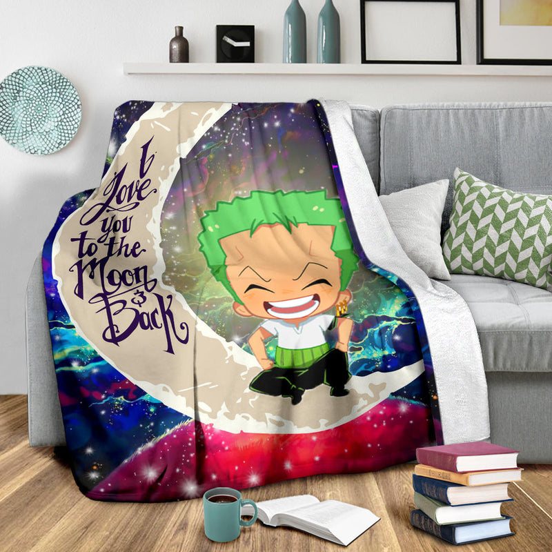 Zoro One Piece Love You To The Moon Galaxy Premium Blanket Nearkii