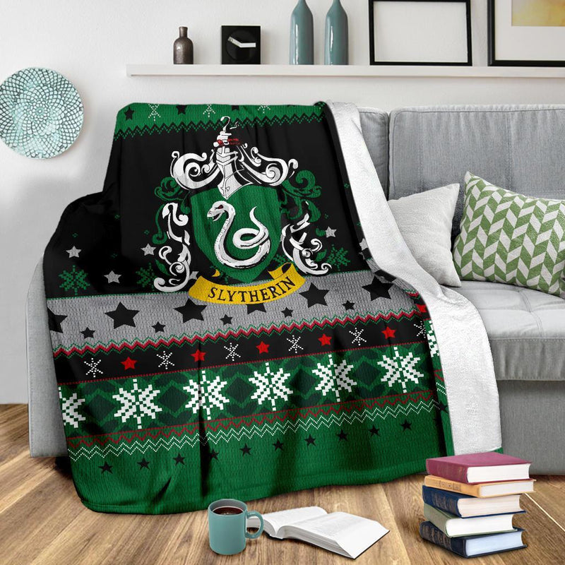 Harry Potter Slytherin Sign Ugly Christmas Custom Blanket Home Decor Nearkii