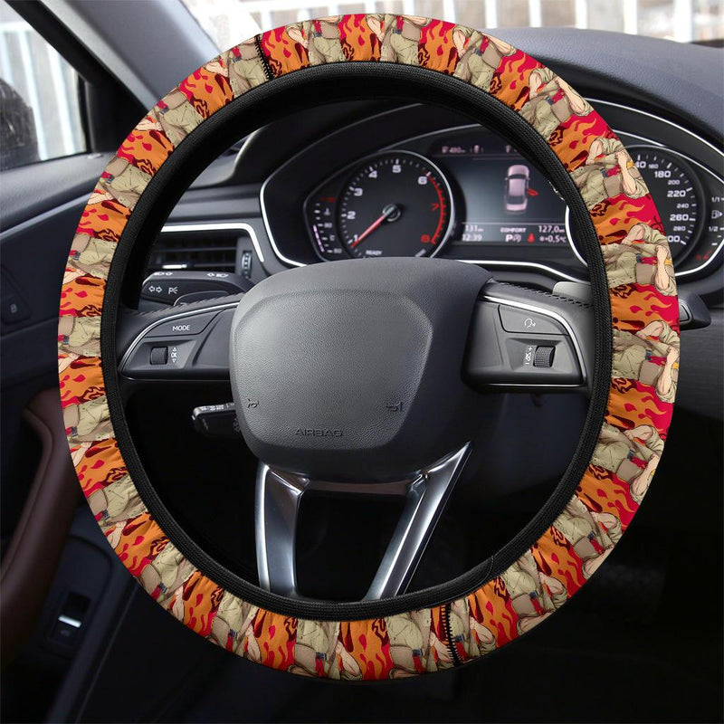 Rengoku Kyoxjuror Demon Slayer Anime Car Steering Wheel Cover 5 Nearkii