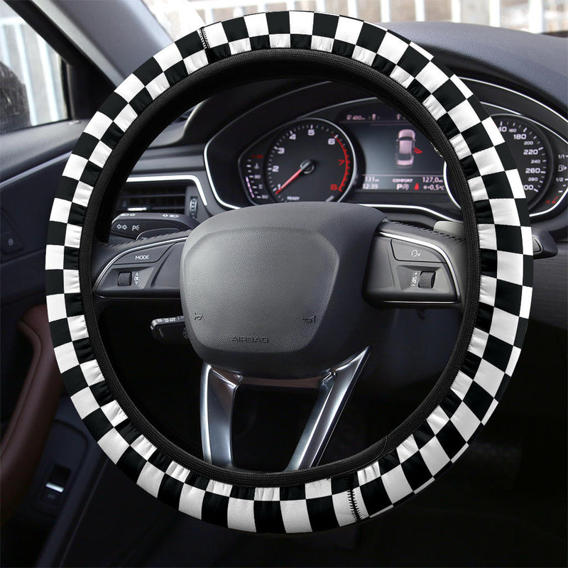 Caro Black White Fashion Premium Car Steering Wheel Cover Nearkii