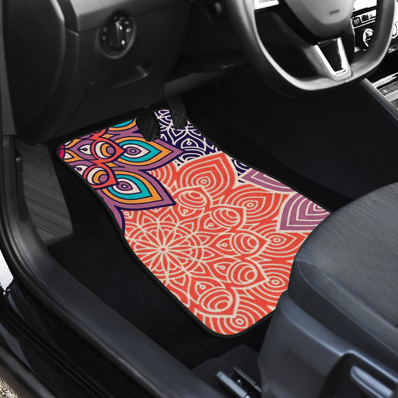 Colorful Floral Mandalas Car Floor Mats Car Accessories Nearkii