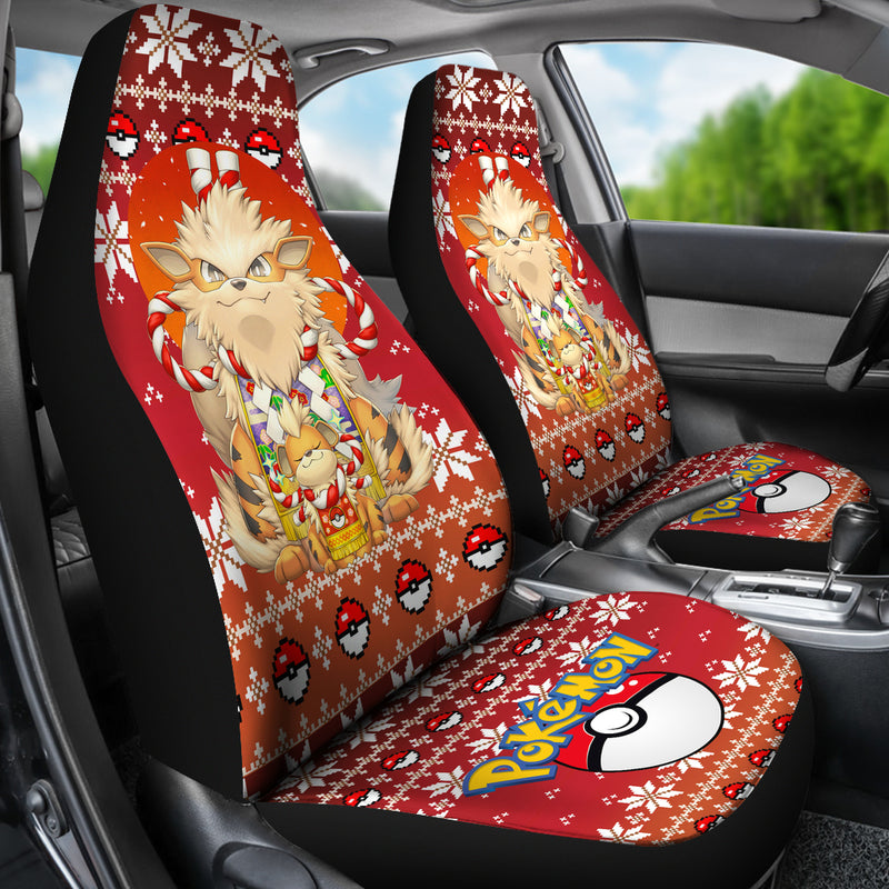 Arcanine Pokemon Fire Christmas Premium Custom Car Seat Covers Decor Protectors Nearkii