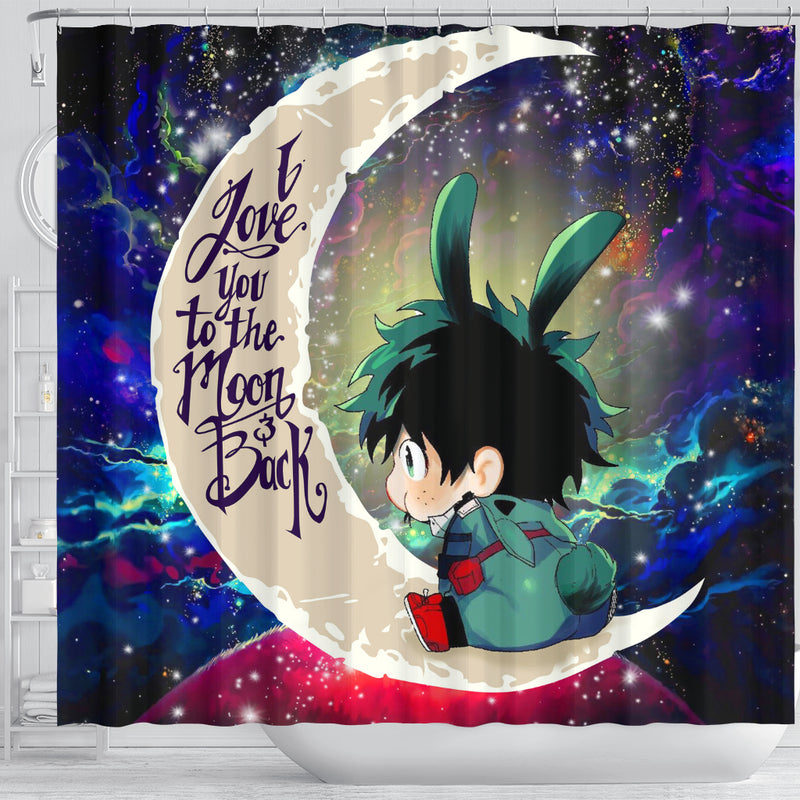 Deku My Hero Academia Anime Love You To The Moon Galaxy Shower Curtain Nearkii