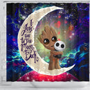 Groot Hold Jack Skelington Love You To The Moon Galaxy Shower Curtain Nearkii