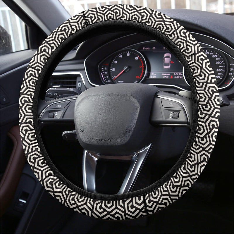 Black White Hypnotic Premium Car Steering Wheel Cover Nearkii