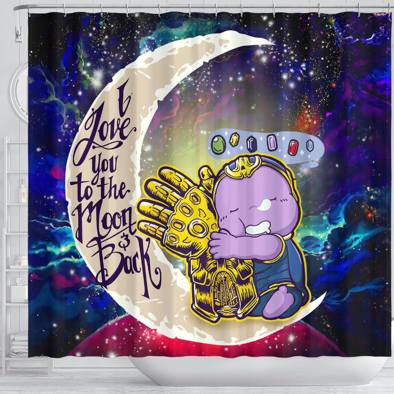 Cute Thanos Love You To The Moon Galaxy Shower Curtain Nearkii