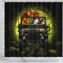 Scooby Doo Funny Drive Jeep Moonlight Halloween Shower Curtain Nearkii