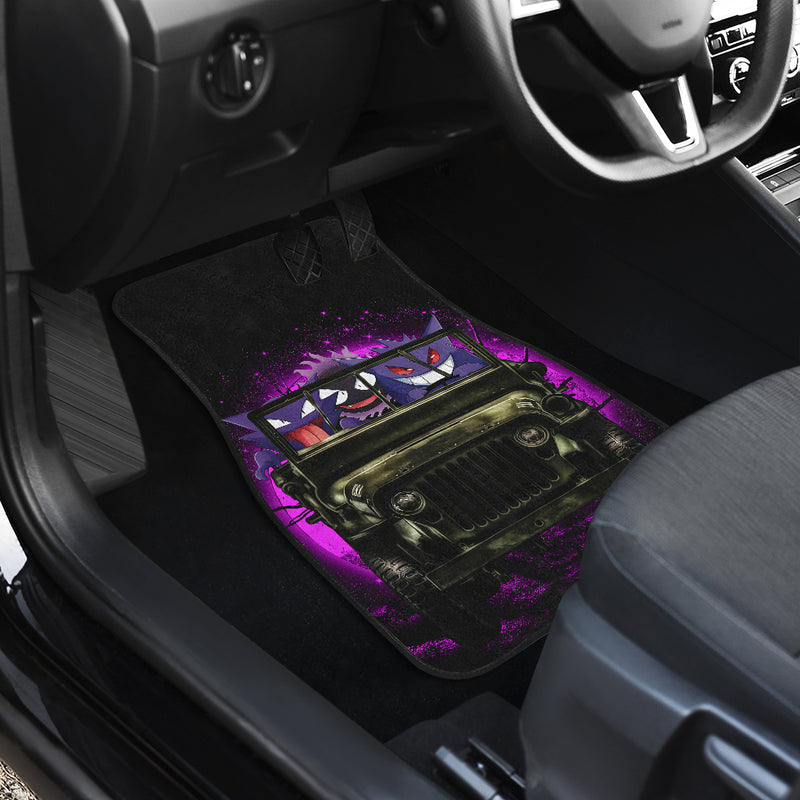 Gengar Pokemon Ghost Halloween Moonlight Jeep Funny Car Floor Mats Car Accessories