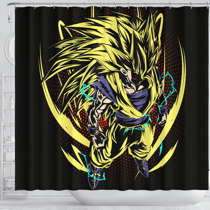 Goku SSJ Dragon Ball Shower Curtain Nearkii