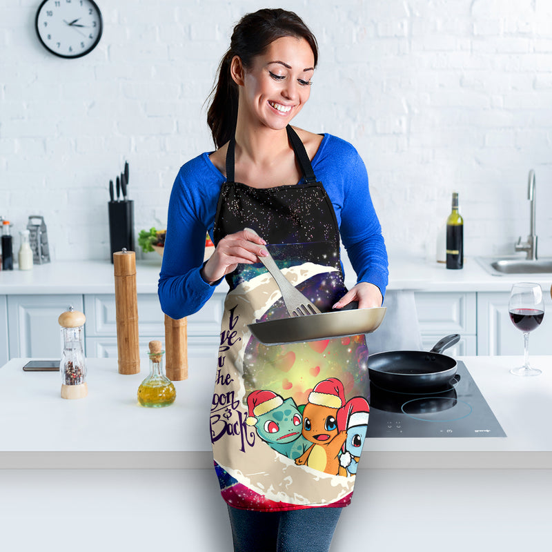 Pokemon Friends Gen 1 Love You To The Moon Galaxy Custom Apron Best Gift For Anyone Who Loves Cooking